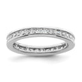 14k White Gold Polished Channel-set 1 carat Princess Diamond Complete Eternity Band