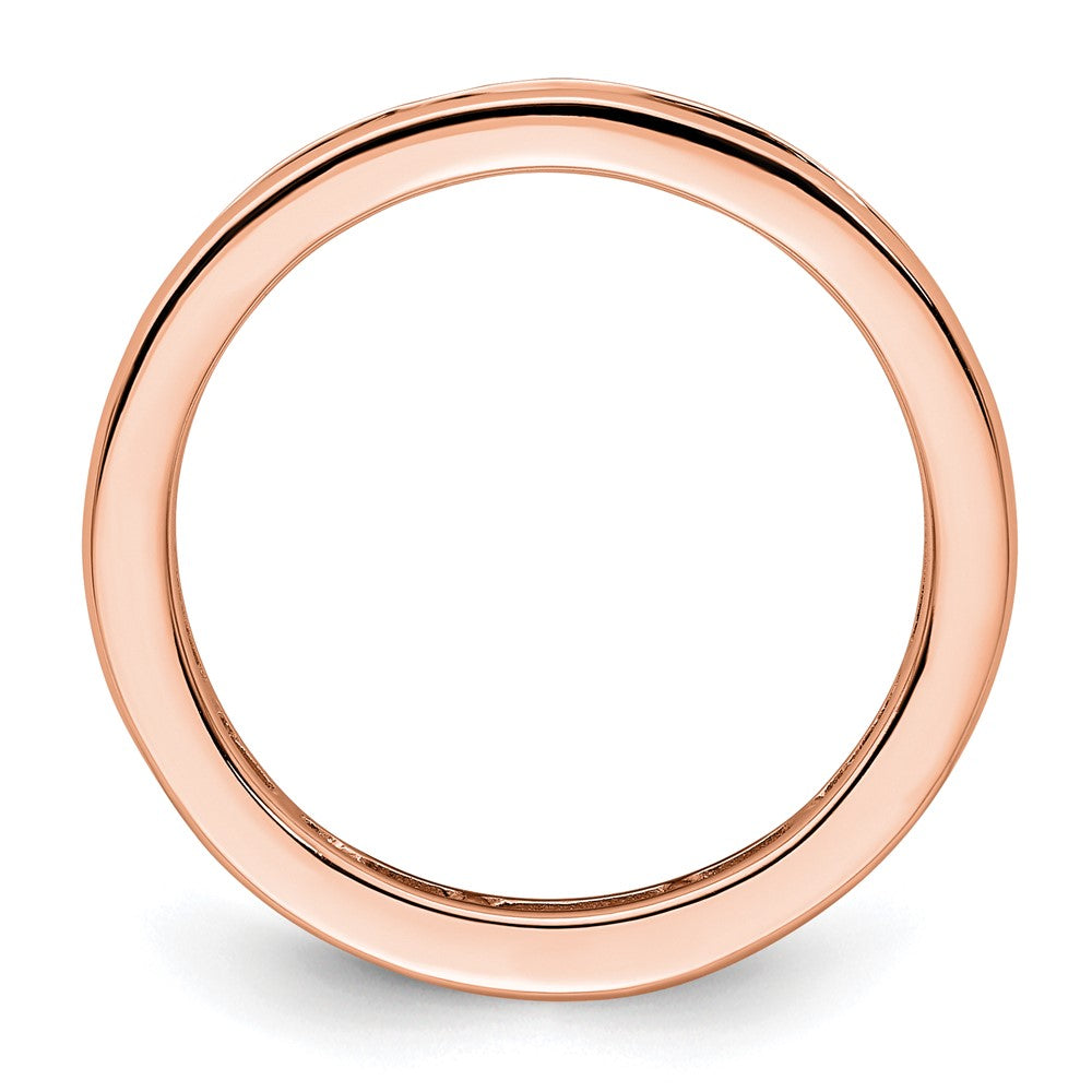 14k Rose Gold Polished Channel-set 1 carat Princess Diamond Complete Eternity Band