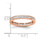 14k Rose Gold Polished Channel-set 1 carat Princess Diamond Complete Eternity Band