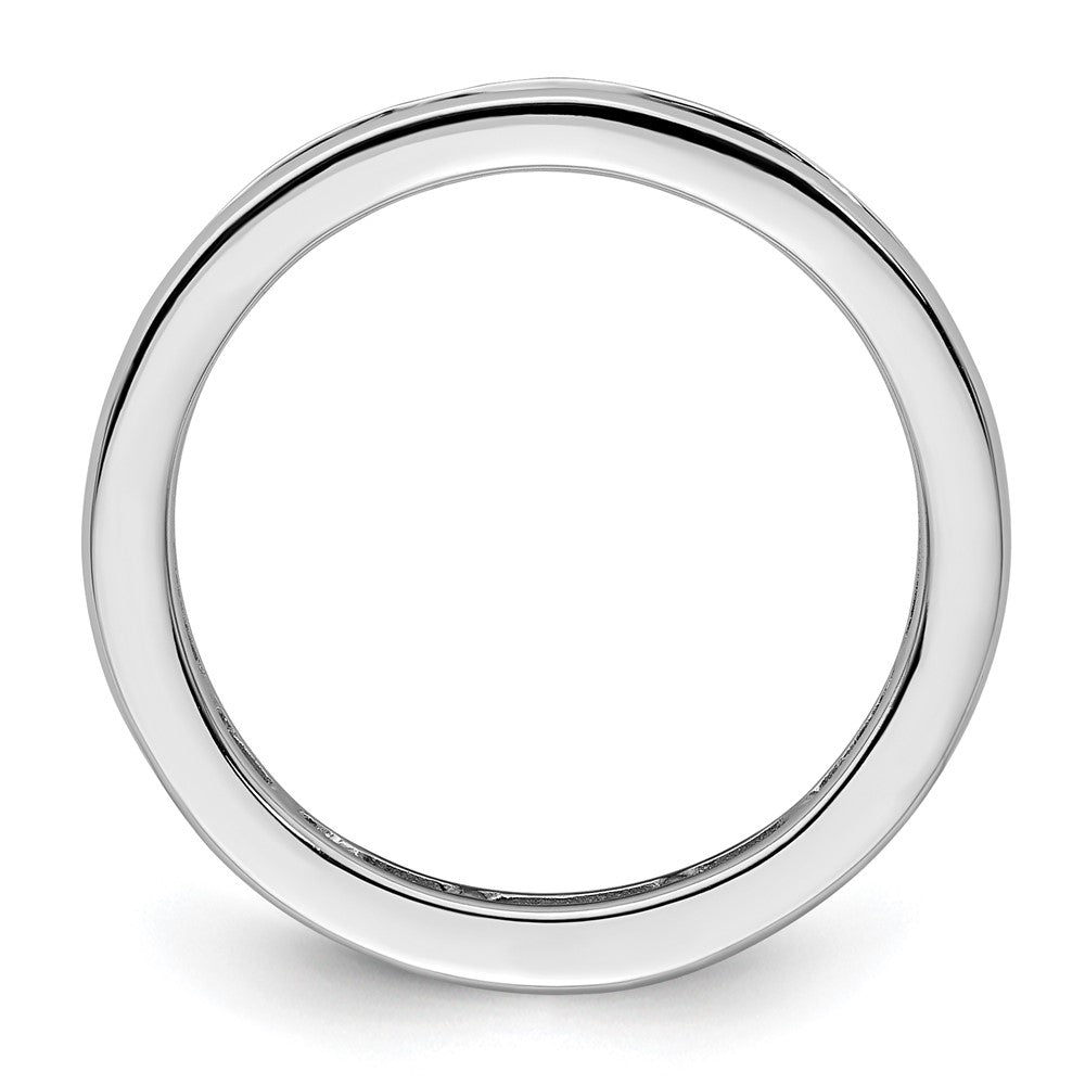 14k White Gold Polished Channel-set 1 carat Princess Diamond Complete Eternity Band