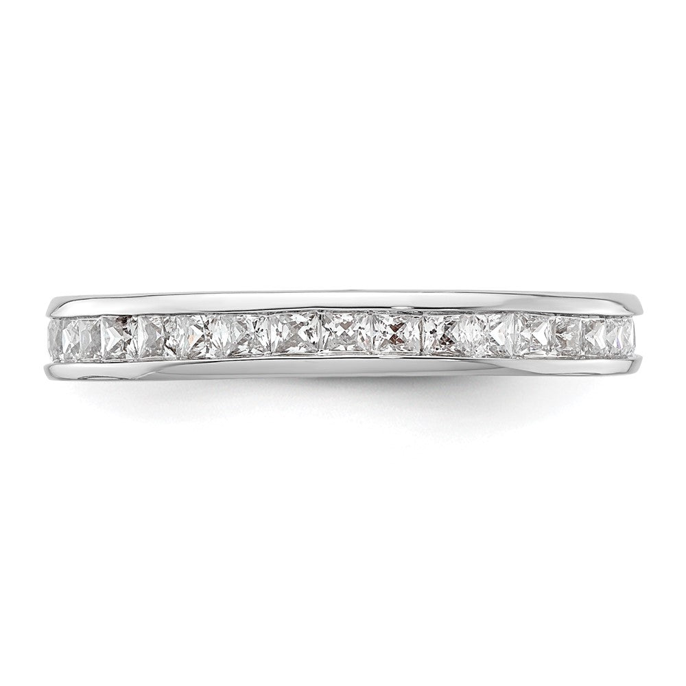 14k White Gold Polished Channel-set 1 carat Princess Diamond Complete Eternity Band