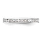 14k White Gold Polished Channel-set 1 carat Princess Diamond Complete Eternity Band
