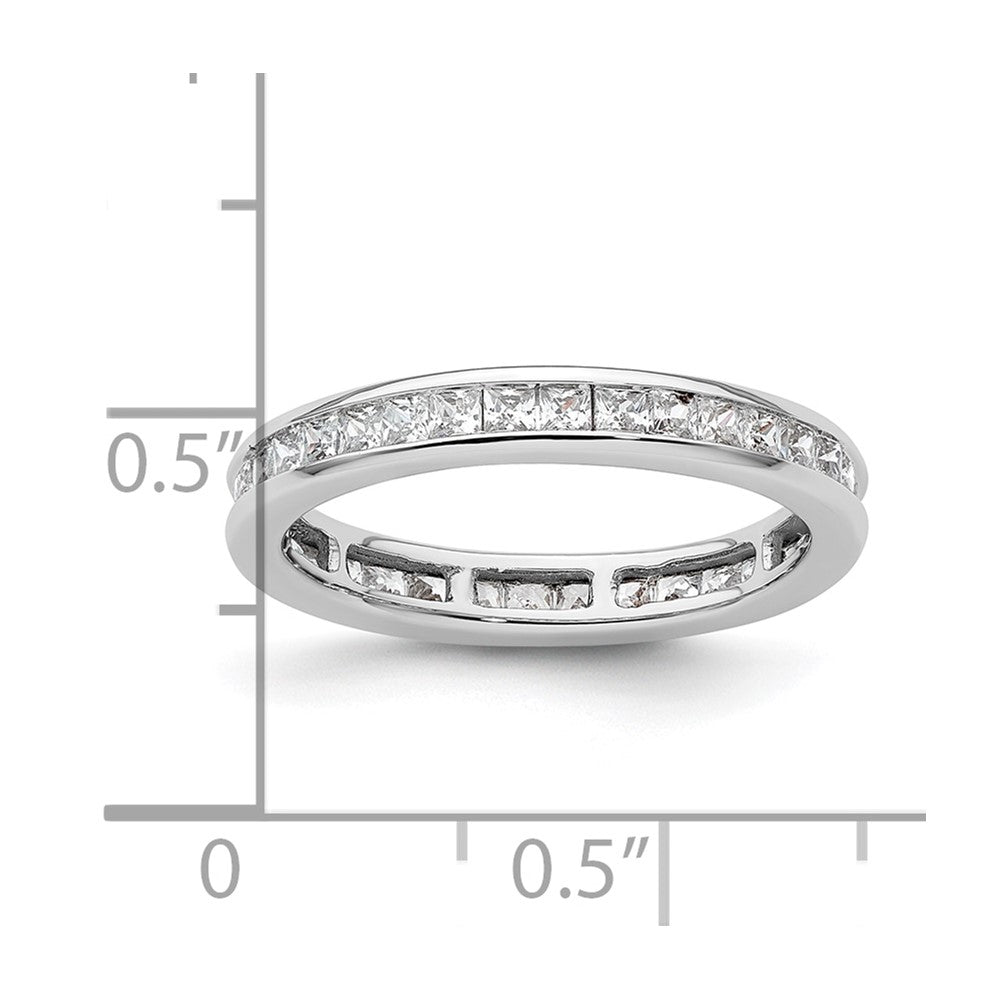 14k White Gold Polished Channel-set 1 carat Princess Diamond Complete Eternity Band