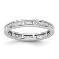 14k White Gold Polished Channel-set 1 carat Princess Diamond Complete Eternity Band
