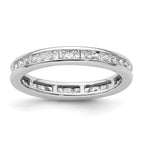 14k White Gold Polished Channel-set 1 carat Princess Diamond Complete Eternity Band