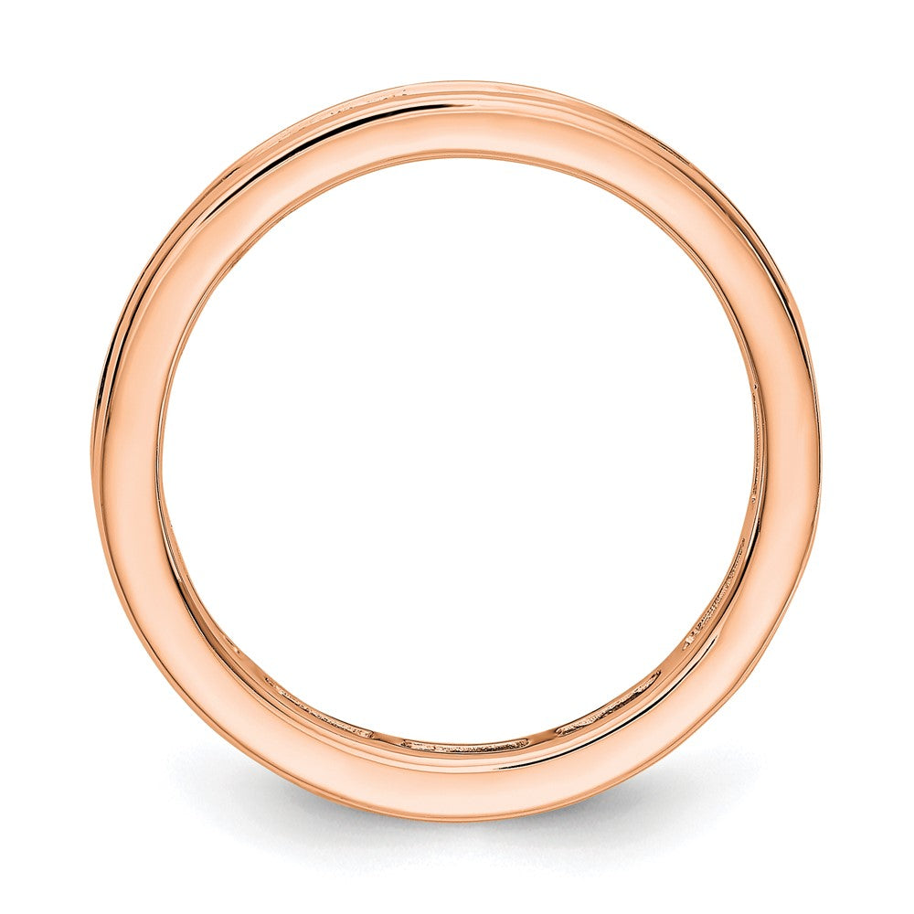 14k Rose Gold Polished Channel-set 1 carat Princess Diamond Complete Eternity Band