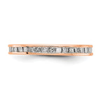 14k Rose Gold Polished Channel-set 1 carat Princess Diamond Complete Eternity Band