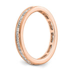 14k Rose Gold Polished Channel-set 1 carat Princess Diamond Complete Eternity Band