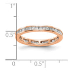 14k Rose Gold Polished Channel-set 1 carat Princess Diamond Complete Eternity Band