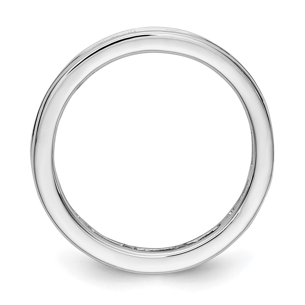 14k White Gold Polished Channel-set 3 carat Princess Diamond Complete Eternity Band