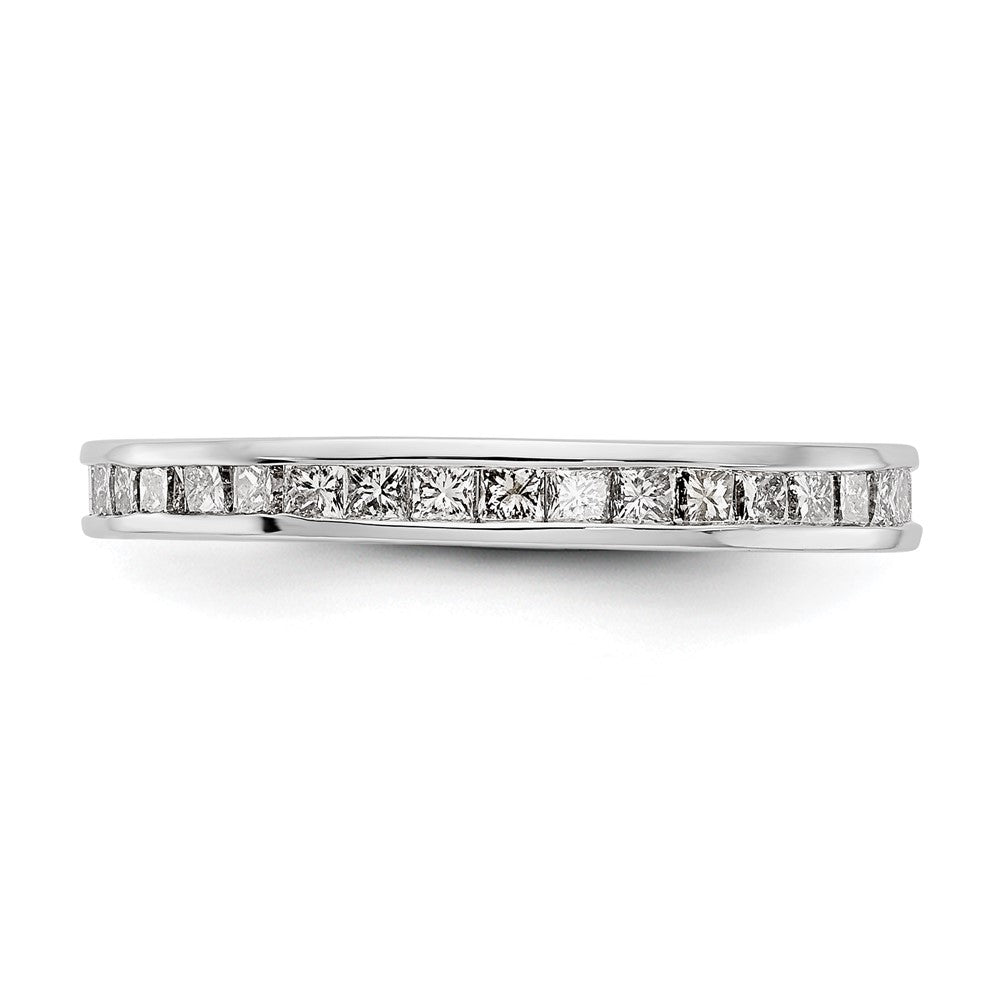 14k White Gold Polished Channel-set 1 carat Princess Diamond Complete Eternity Band