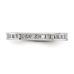 14k White Gold Polished Channel-set 3 carat Princess Diamond Complete Eternity Band