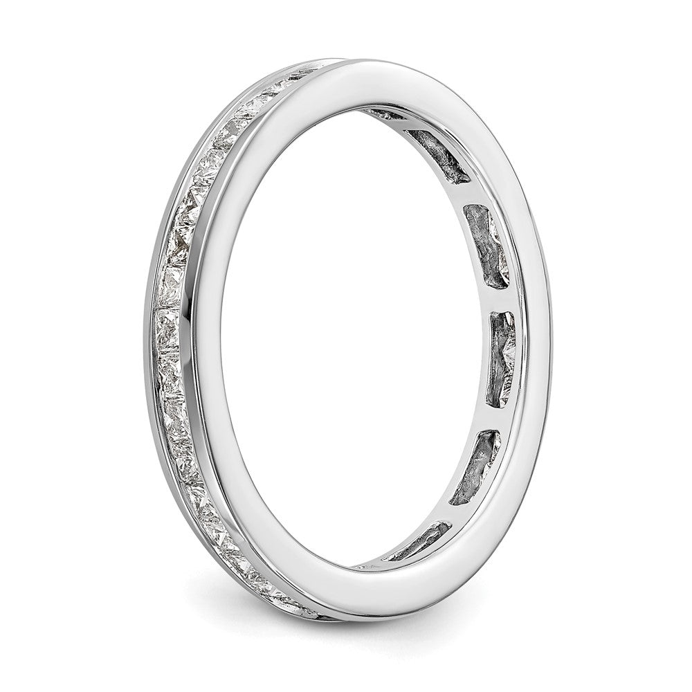 14k White Gold Polished Channel-set 2 carat Princess Diamond Complete Eternity Band