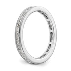 14k White Gold Polished Channel-set 2 carat Princess Diamond Complete Eternity Band