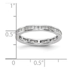 14k White Gold Polished Channel-set 2 carat Princess Diamond Complete Eternity Band