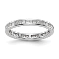 14k White Gold Polished Channel-set 1 carat Princess Diamond Complete Eternity Band