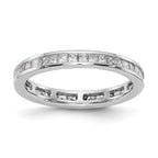 14k White Gold Polished Channel-set 1 carat Princess Diamond Complete Eternity Band