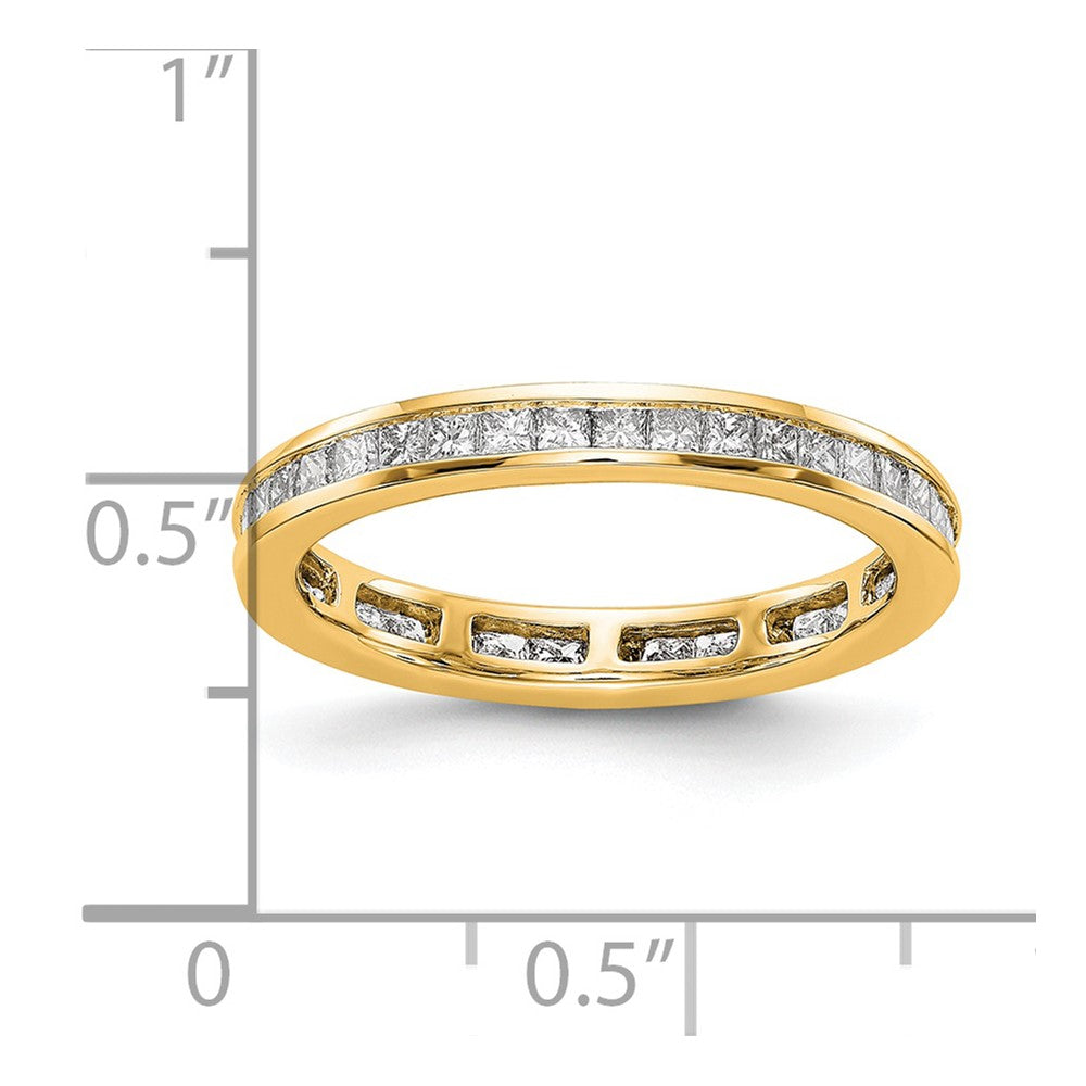 14k Polished Channel-set 1 carat Princess Diamond Complete Eternity Band
