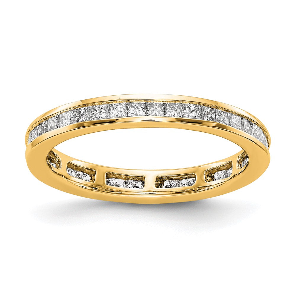 14k Polished Channel-set 1 carat Princess Diamond Complete Eternity Band