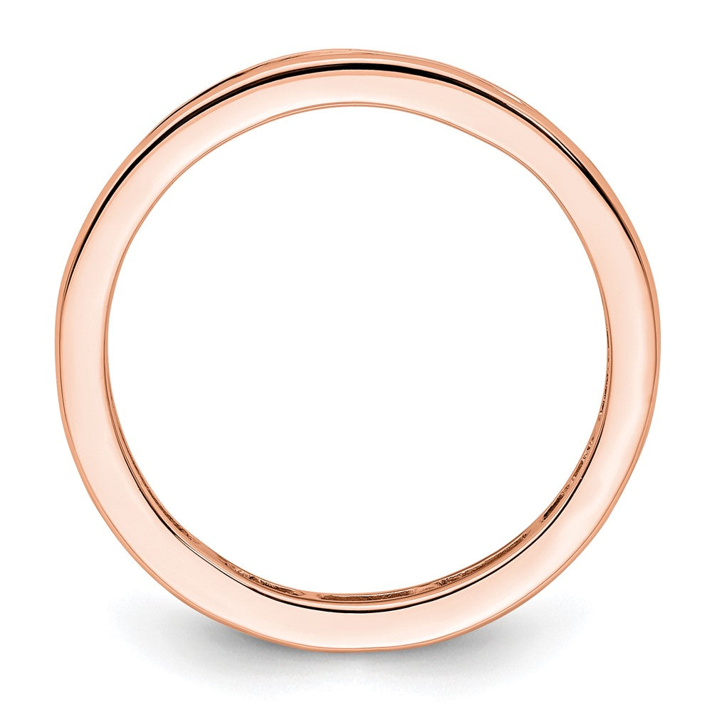 14k Rose Gold Polished Channel-set 1 carat Princess Diamond Complete Eternity Band