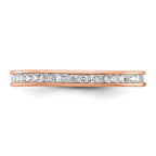 14k Rose Gold Polished Channel-set 1 carat Princess Diamond Complete Eternity Band
