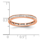 14k Rose Gold Polished Channel-set 1 carat Princess Diamond Complete Eternity Band
