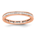 14k Rose Gold Polished Channel-set 1 carat Princess Diamond Complete Eternity Band