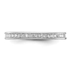14k White Gold Polished Channel-set 1 carat Princess Diamond Complete Eternity Band