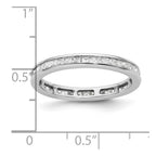 14k White Gold Polished Channel-set 1 carat Princess Diamond Complete Eternity Band