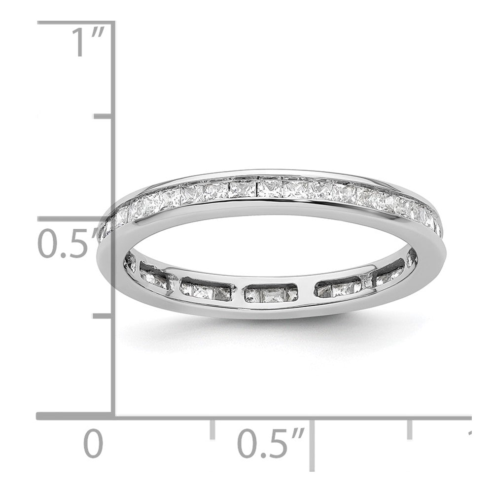 14k White Gold Polished Channel-set 1 carat Princess Diamond Complete Eternity Band