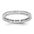 14k White Gold Polished Channel-set 1 carat Princess Diamond Complete Eternity Band