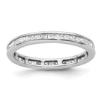 14k White Gold Polished Channel-set 1 carat Princess Diamond Complete Eternity Band