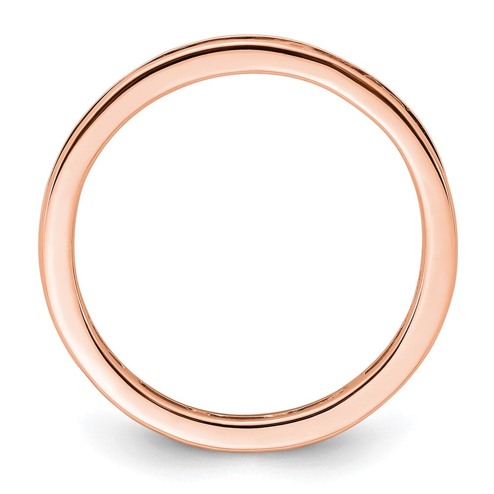 14k Rose Gold Polished Channel-set 1 carat Princess Diamond Complete Eternity Band
