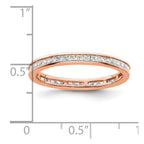 14k Rose Gold Polished Channel-set 1 carat Princess Diamond Complete Eternity Band