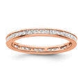 14k Rose Gold Polished Channel-set 1 carat Princess Diamond Complete Eternity Band