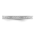 14k White Gold Polished Channel-set 1 carat Princess Diamond Complete Eternity Band