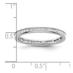 14k White Gold Polished Channel-set 1 carat Princess Diamond Complete Eternity Band