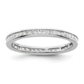 14k White Gold Polished Channel-set 1 carat Princess Diamond Complete Eternity Band
