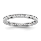 14k White Gold Polished Channel-set 1 carat Princess Diamond Complete Eternity Band