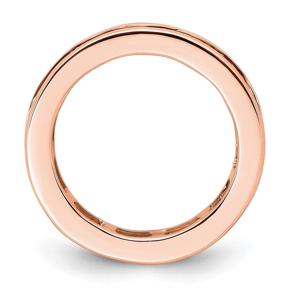 14k Rose Gold Polished Channel-set 2 carat Princess Diamond Complete Eternity Band