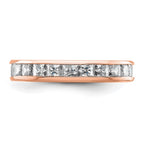 14k Rose Gold Polished Channel-set 2 carat Princess Diamond Complete Eternity Band