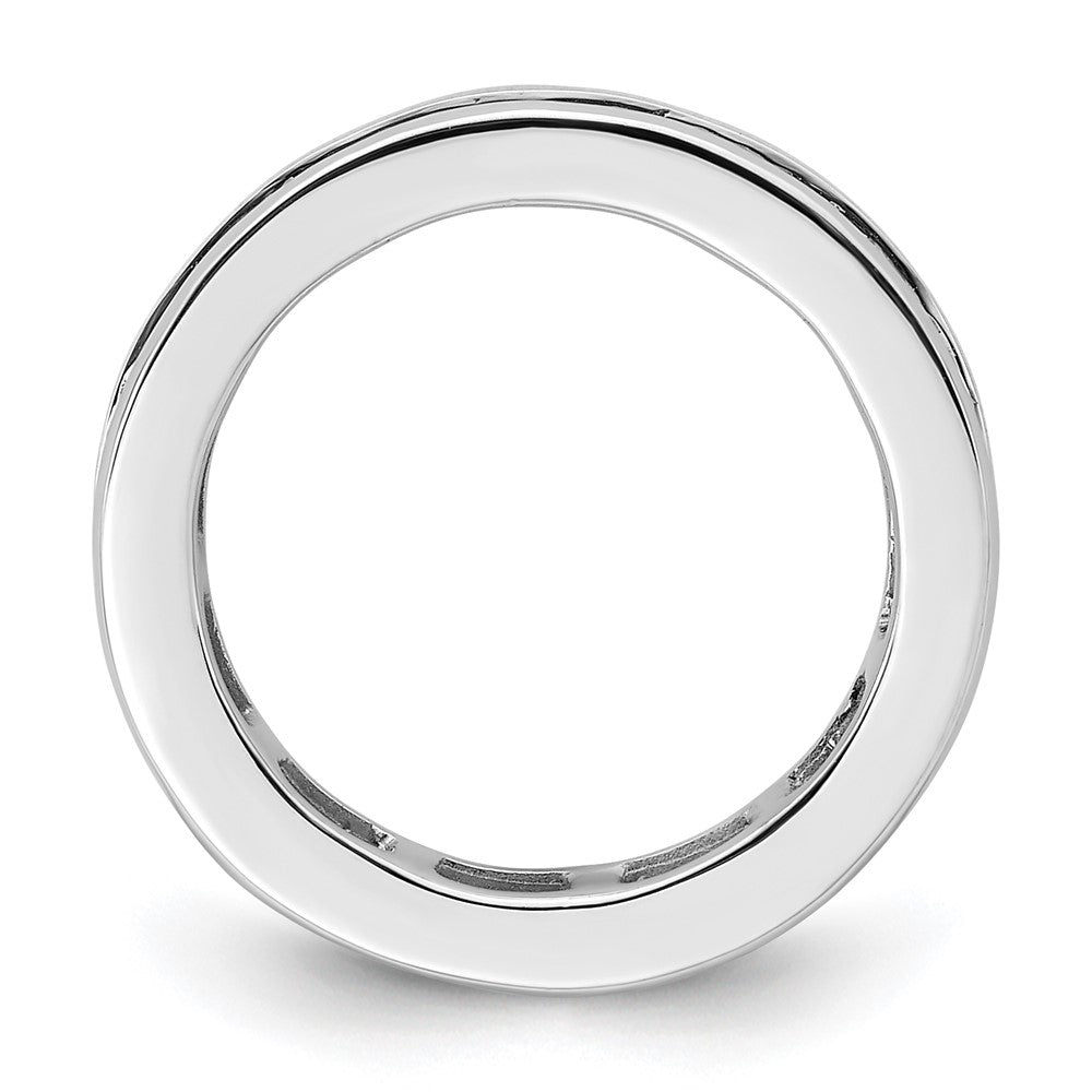 14k White Gold Polished Channel-set 2 carat Princess Diamond Complete Eternity Band