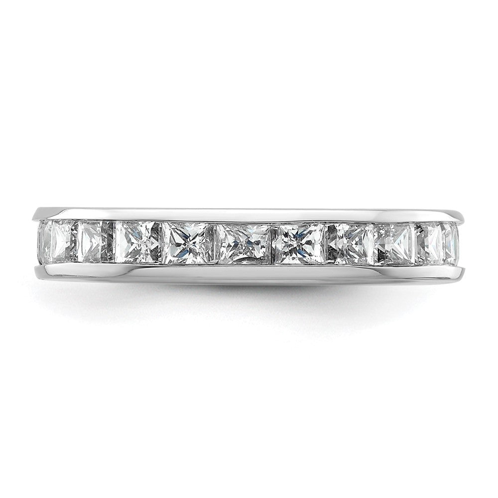 14k White Gold Polished Channel-set 2 carat Princess Diamond Complete Eternity Band