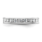 14k White Gold Polished Channel-set 2 carat Princess Diamond Complete Eternity Band