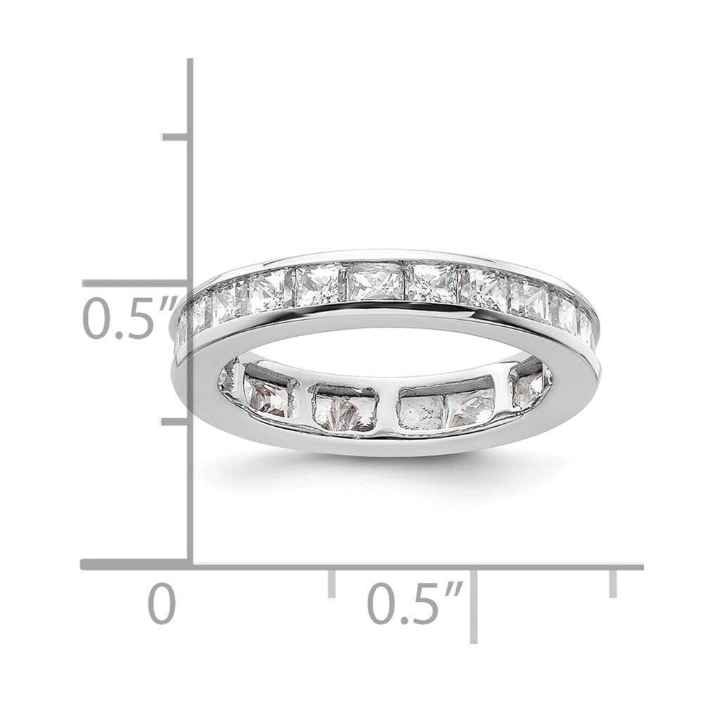 14k White Gold Polished Channel-set 2 carat Princess Diamond Complete Eternity Band