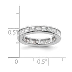 14k White Gold Polished Channel-set 2 carat Princess Diamond Complete Eternity Band