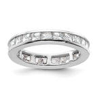14k White Gold Polished Channel-set 2 carat Princess Diamond Complete Eternity Band