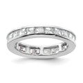 14k White Gold Polished Channel-set 2 carat Princess Diamond Complete Eternity Band