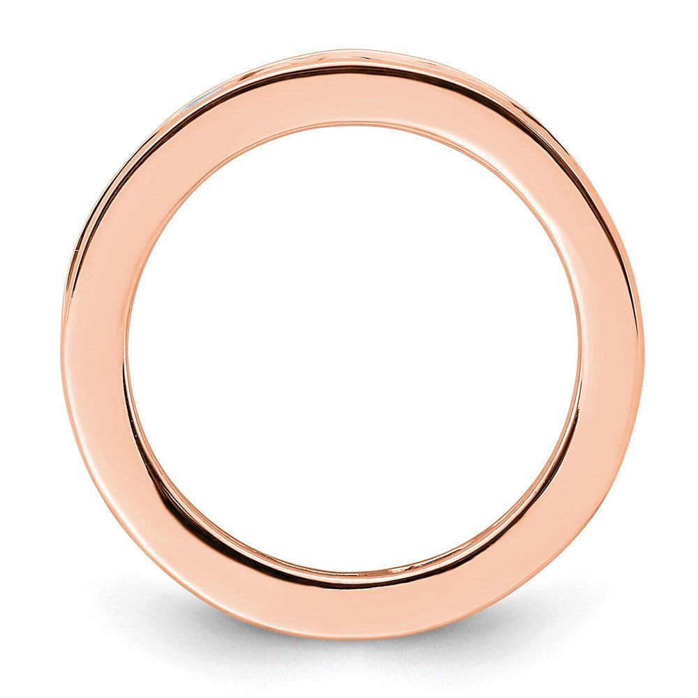 14k Rose Gold Polished Channel-set 2 carat Princess Diamond Complete Eternity Band