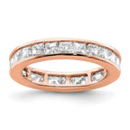 14k Rose Gold Polished Channel-set 2 carat Princess Diamond Complete Eternity Band